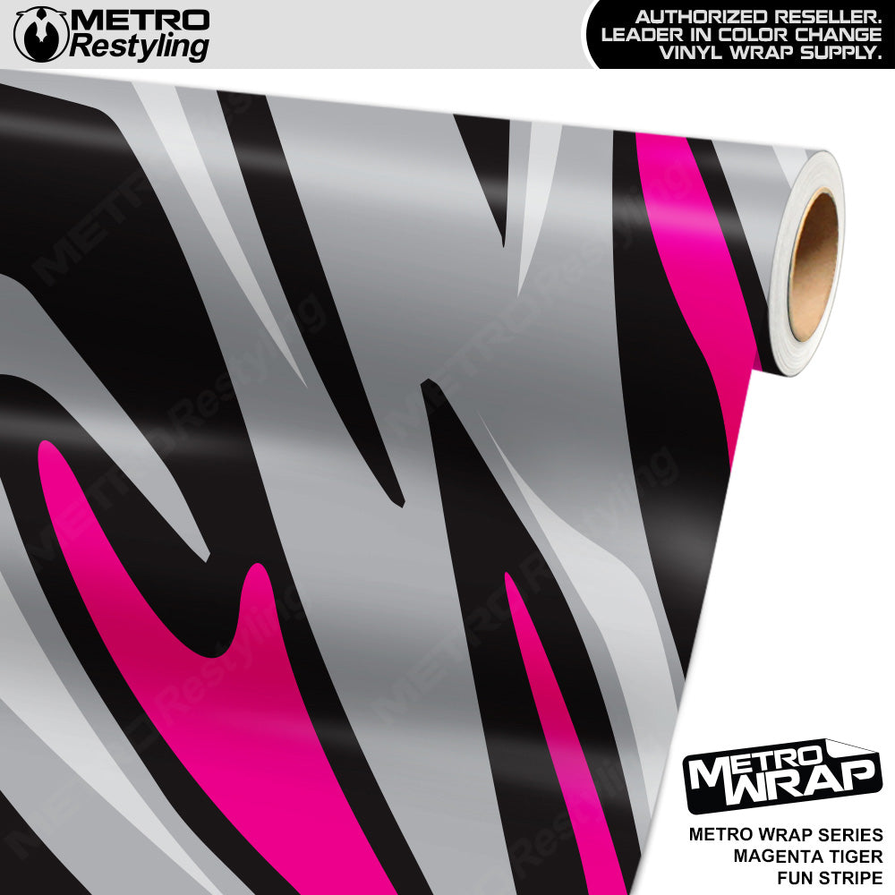 Metro Wrap Fun Stripe Magenta Tiger Camouflage Vinyl Film