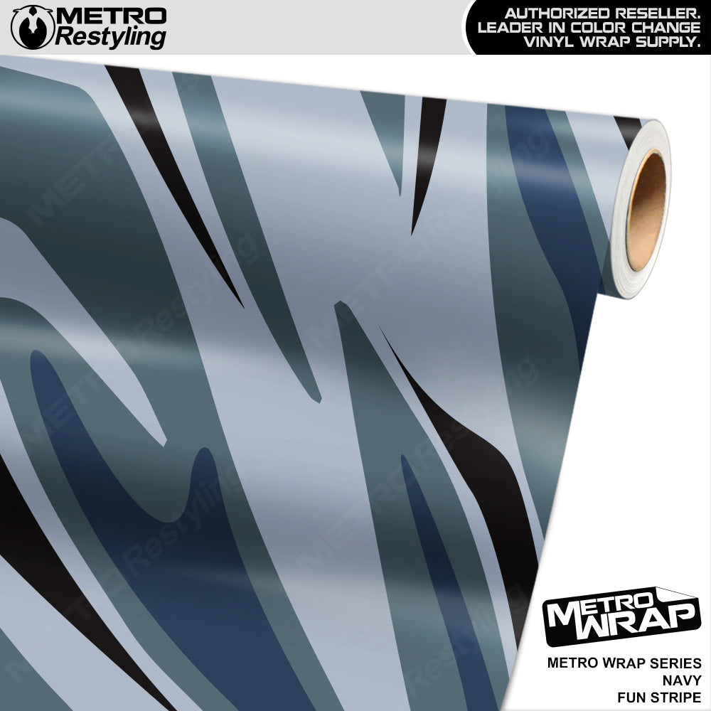 Metro Wrap Fun Stripe Navy Camouflage Vinyl Film