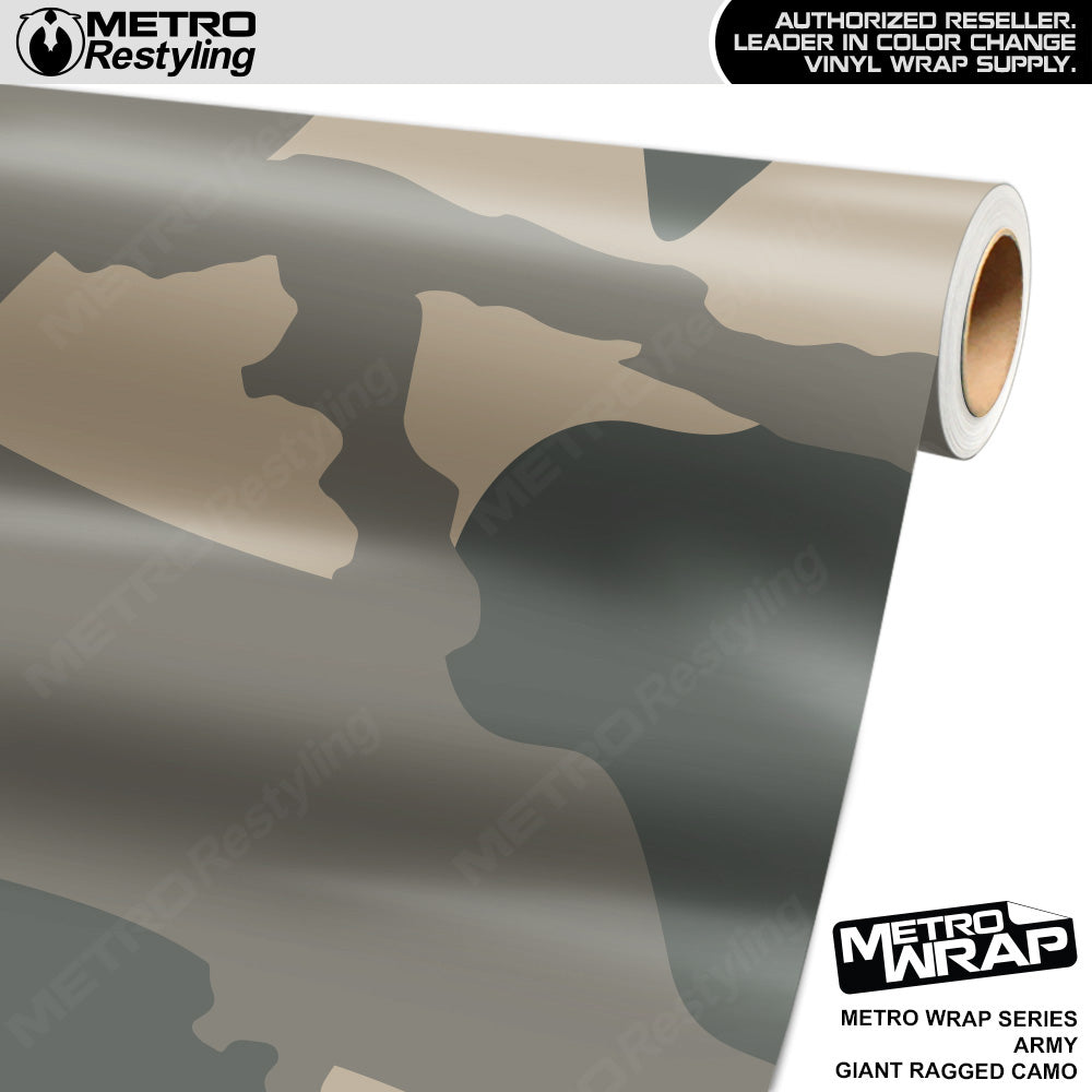 Metro Wrap Giant Ragged Army Camouflage Vinyl Film
