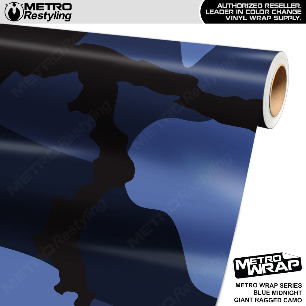 Metro Wrap Giant Ragged Blue Midnight Camouflage Vinyl Film