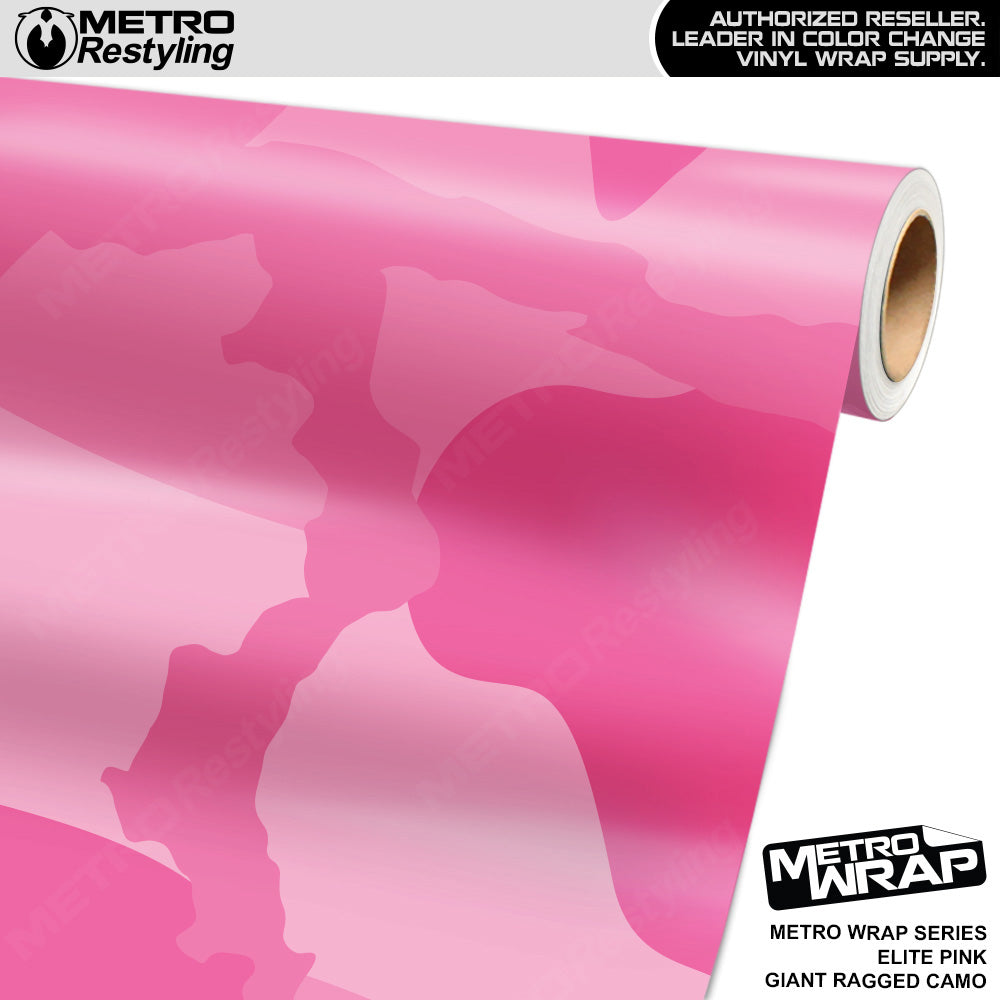 Metro Wrap Giant Ragged Elite Pink Camouflage Vinyl Film
