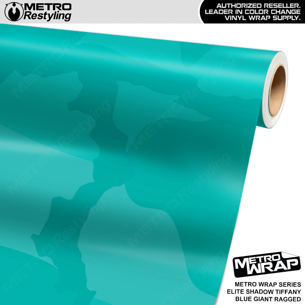 Metro Wrap Giant Ragged Elite Shadow Tiffany Blue Camouflage Vinyl Film