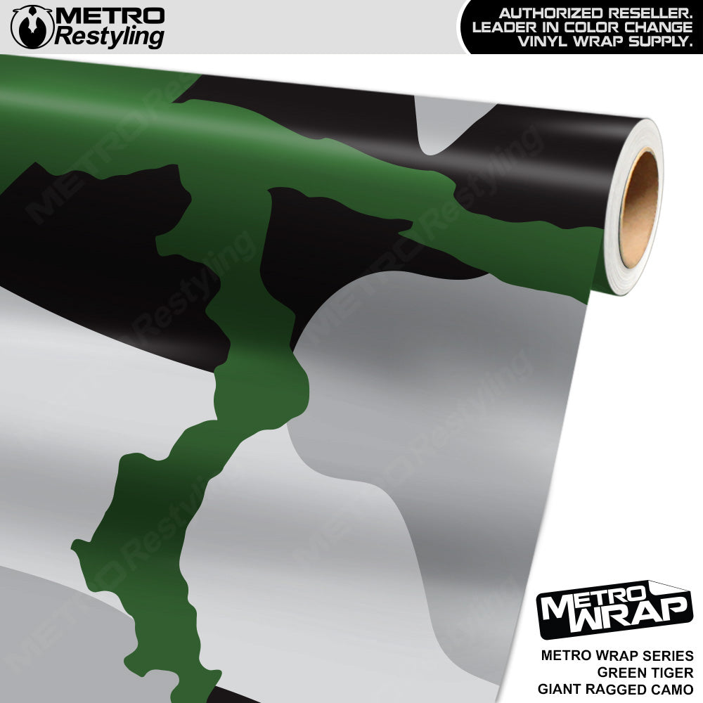 Metro Wrap Giant Ragged Green Tiger Camouflage Vinyl Film