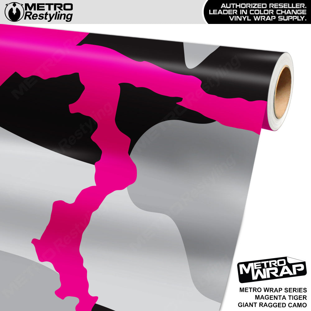 Metro Wrap Giant Ragged Magenta Tiger Camouflage Vinyl Film