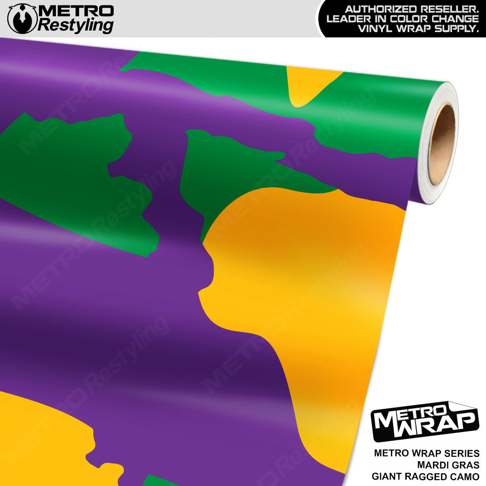 Metro Wrap Giant Ragged Mardi Gras Camouflage Vinyl Film