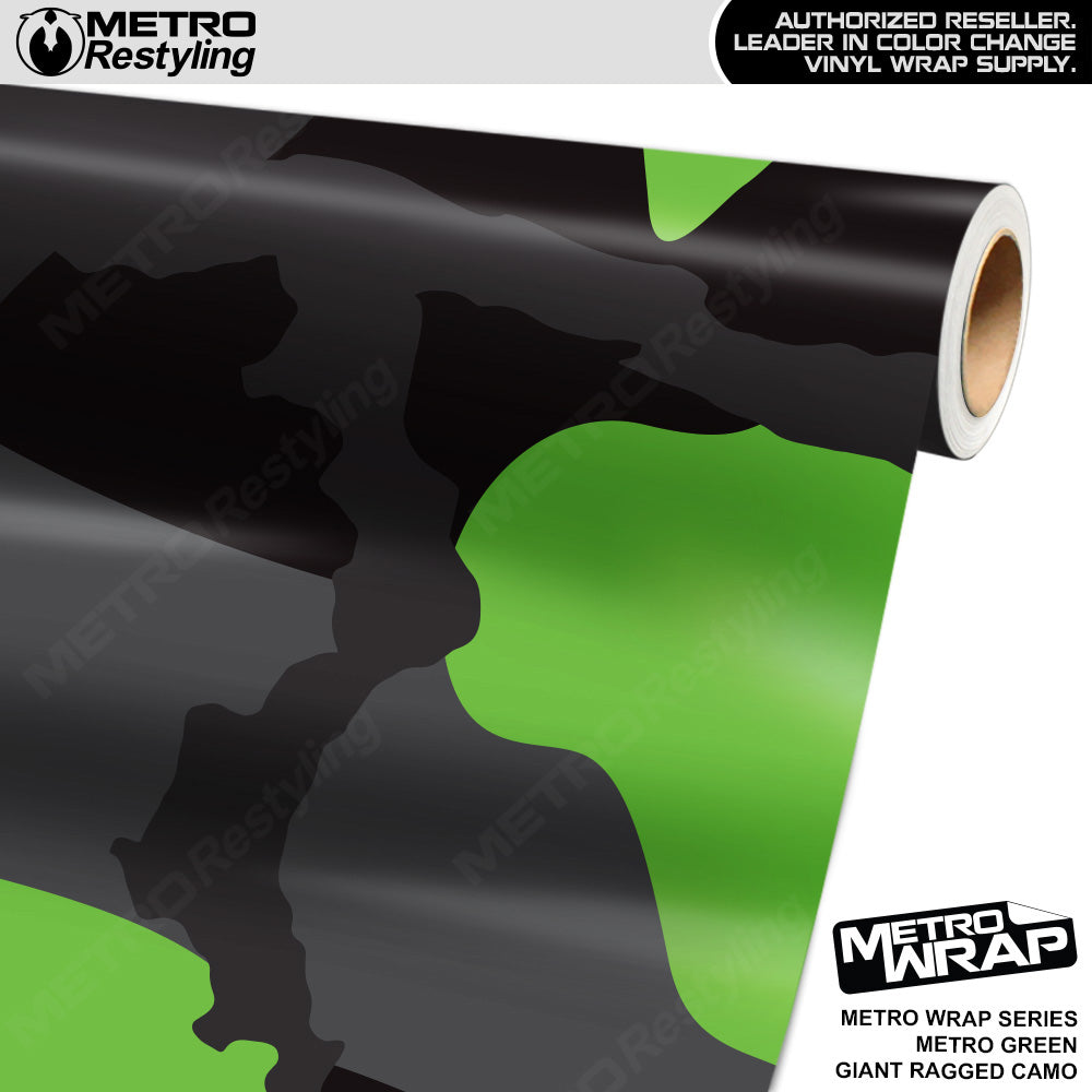 Metro Wrap Giant Ragged Metro Green Camouflage Vinyl Film