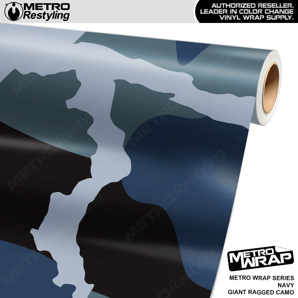 Metro Wrap Giant Ragged Navy Camouflage Vinyl Film
