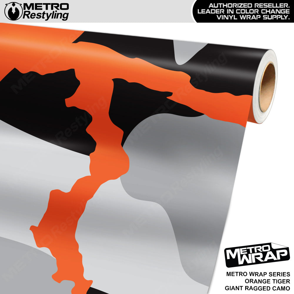 Metro Wrap Giant Ragged Orange Tiger Camouflage Vinyl Film