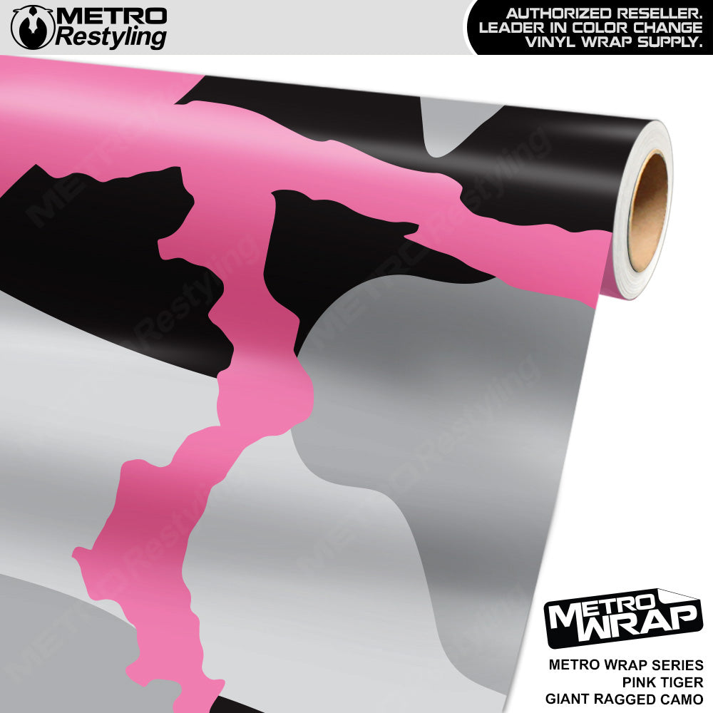 Metro Wrap Giant Ragged Pink Tiger Camouflage Vinyl Film