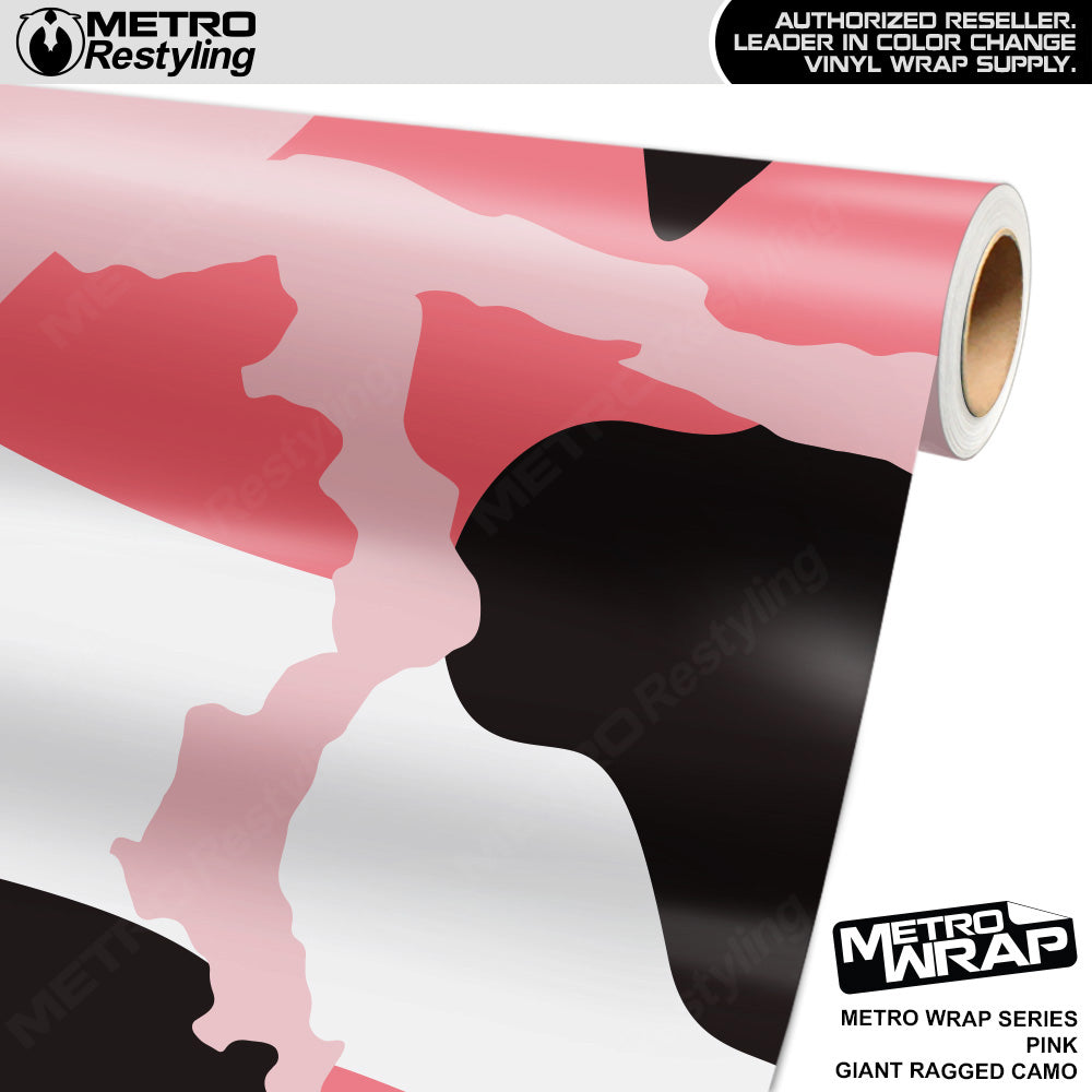Metro Wrap Giant Ragged Pink Camouflage Vinyl Film
