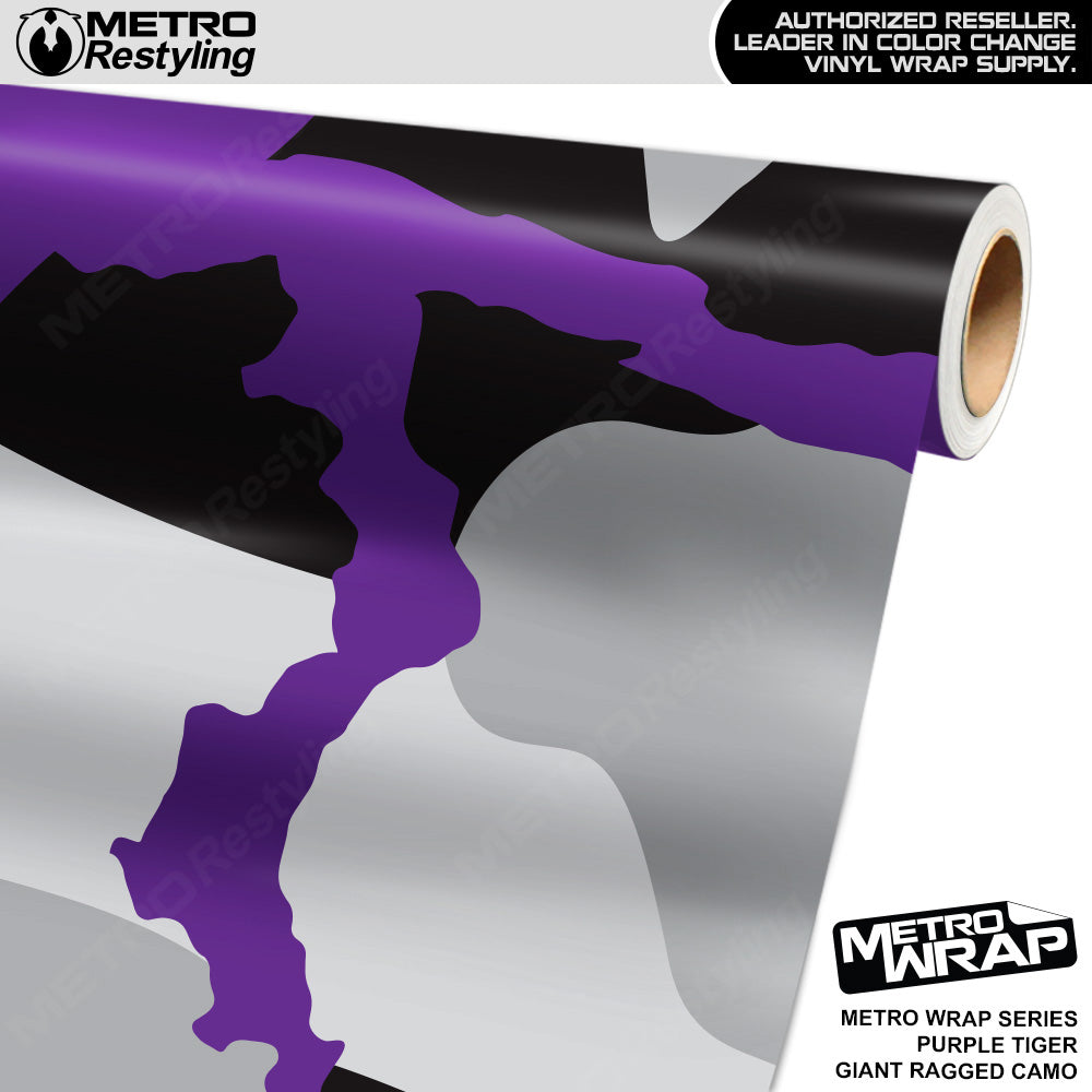 Metro Wrap Giant Ragged Purple Tiger Camouflage Vinyl Film