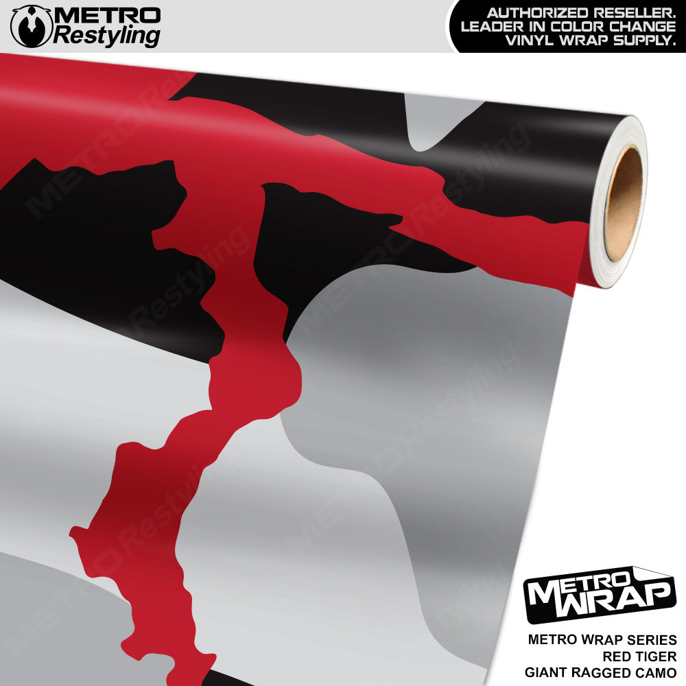 Metro Wrap Giant Ragged Red Tiger Camouflage Vinyl Film