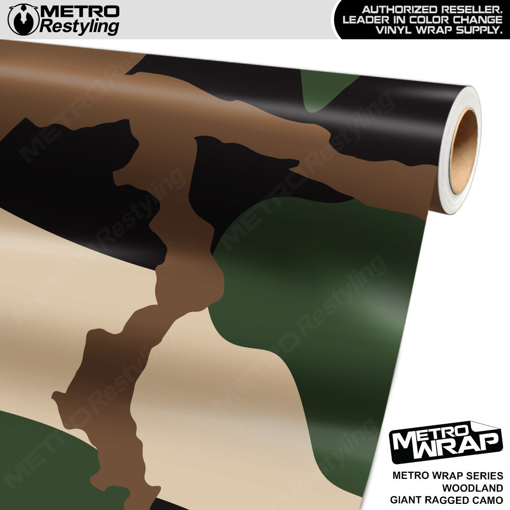 Metro Wrap Giant Ragged Woodland Camouflage Vinyl Film