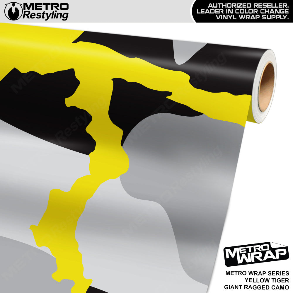Metro Wrap Giant Ragged Yellow Tiger Camouflage Vinyl Film