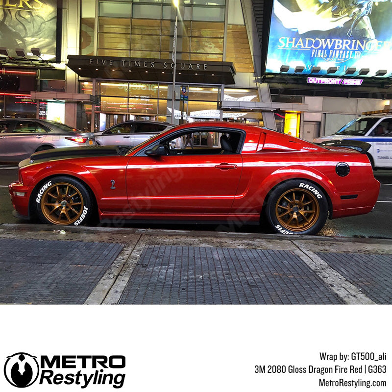 Gloss Fire Red ford mustang Wrap