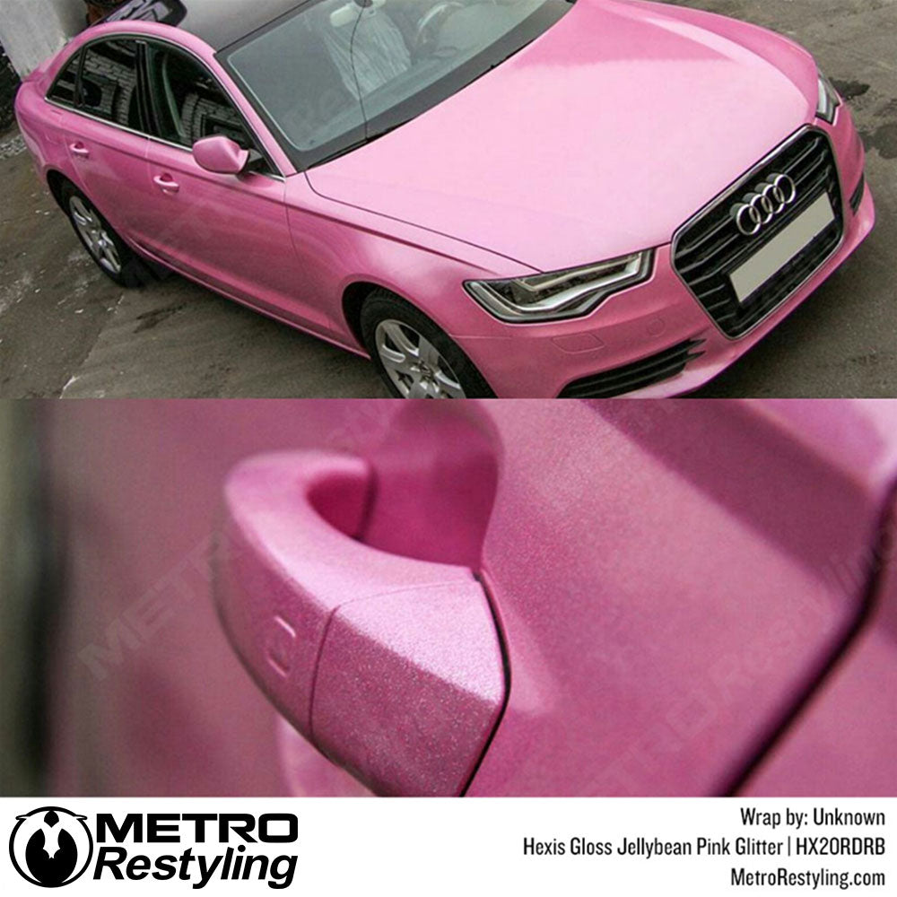 Gloss Jellybean Pink Glitter Car Wrap