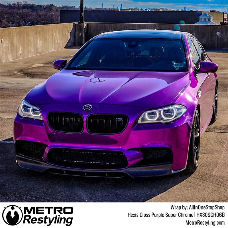 Glossy Purple BMW Car Wrap