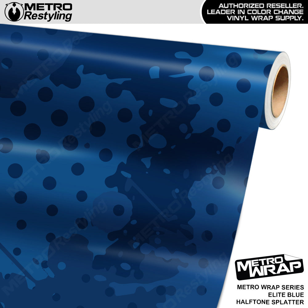 Metro Wrap Halftone Splatter Elite Blue Camouflage Vinyl Film