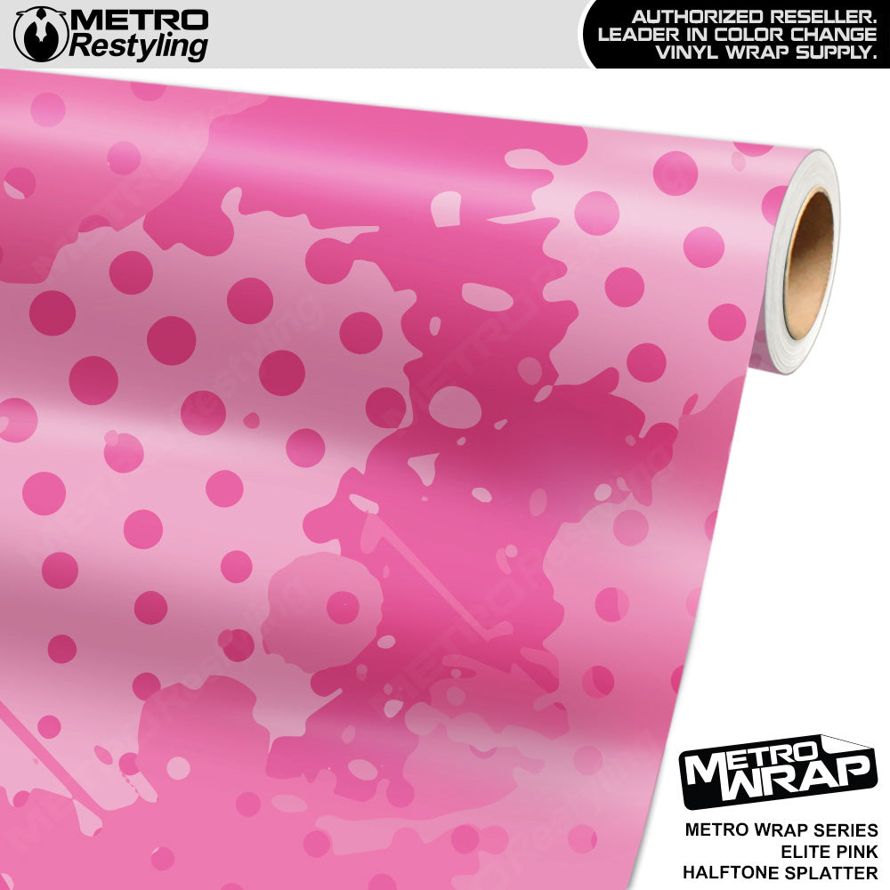 Metro Wrap Halftone Splatter Elite Pink Camouflage Vinyl Film