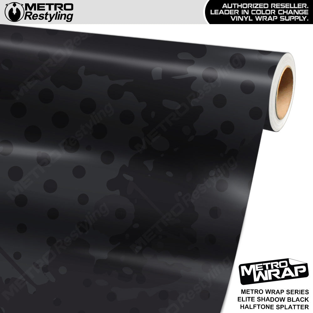Metro Wrap Halftone Splatter Elite Shadow Black Camouflage Vinyl Film