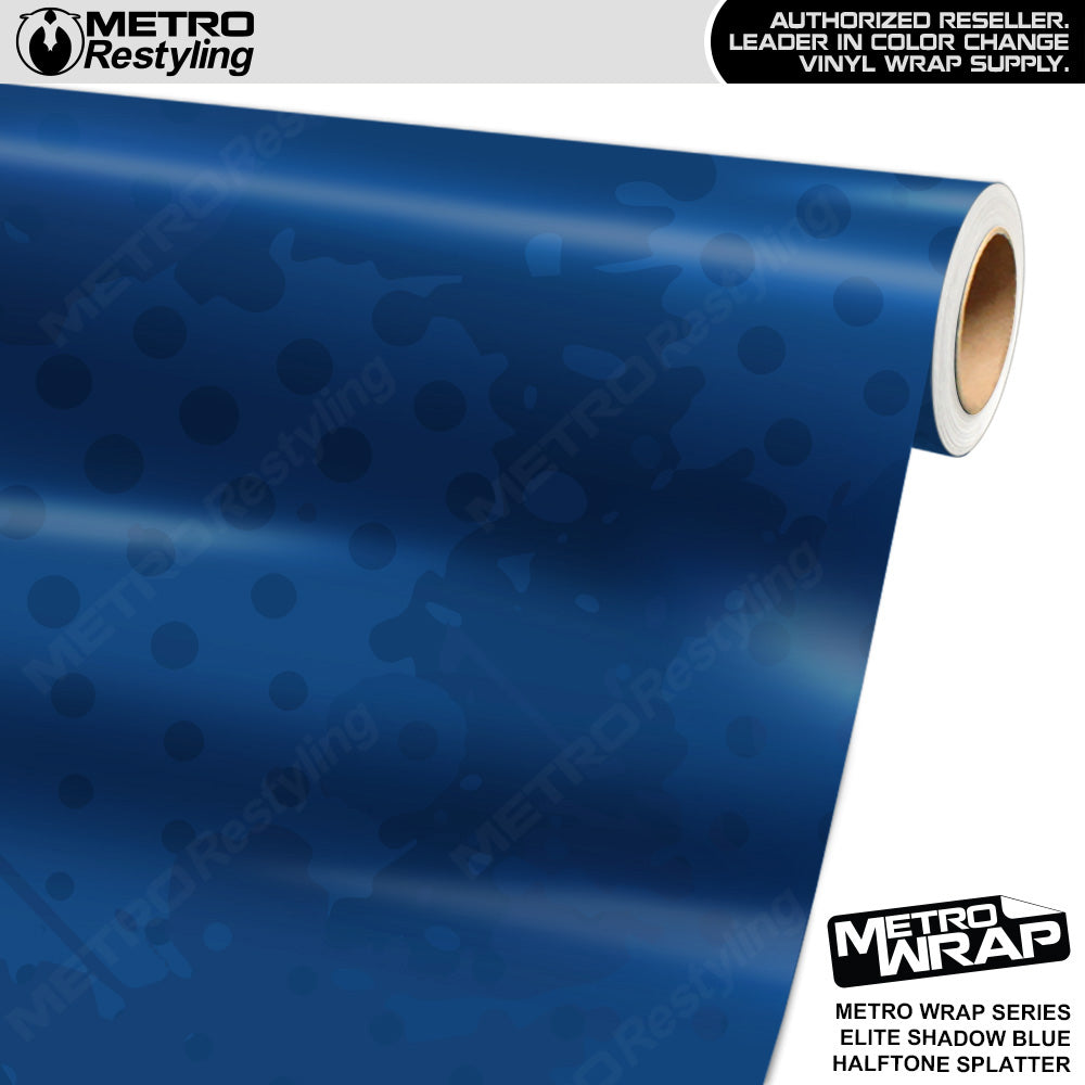Metro Wrap Halftone Splatter Elite Shadow Blue Camouflage Vinyl Film