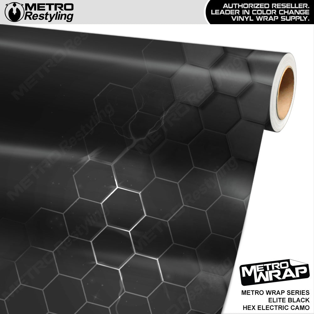 Metro Wrap Hex Electric Black Camouflage Vinyl Film