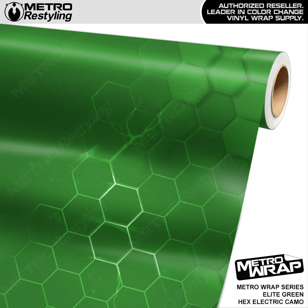 Metro Wrap Hex Electric Green Camouflage Vinyl Film