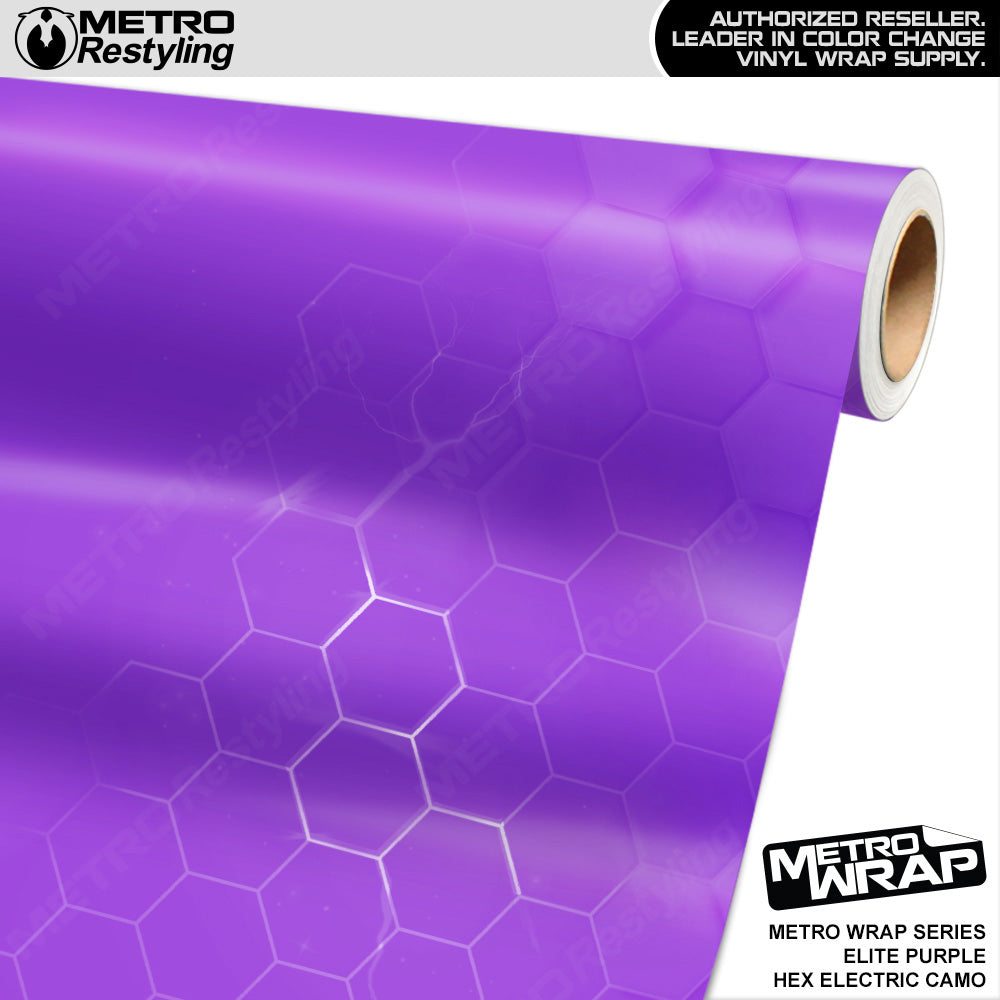 Metro Wrap Hex Electric Purple Camouflage Vinyl Film