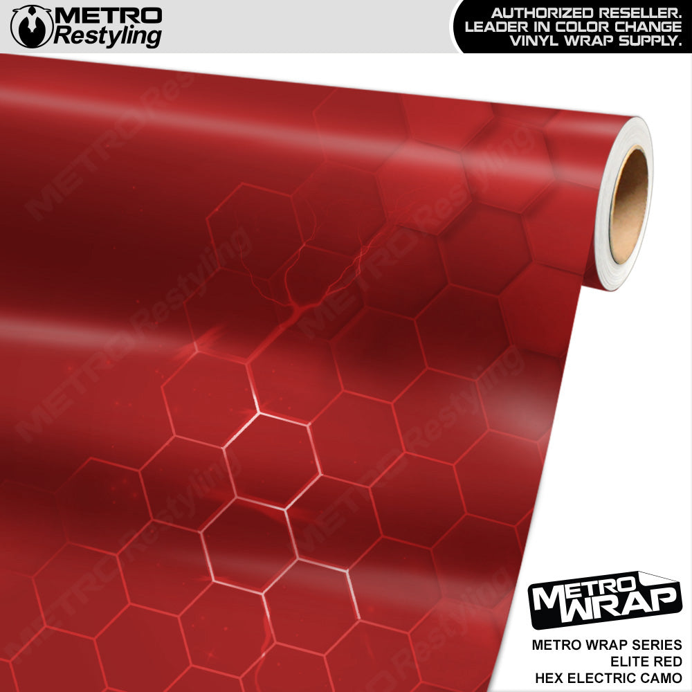Metro Wrap Hex Electric Red Camouflage Vinyl Film