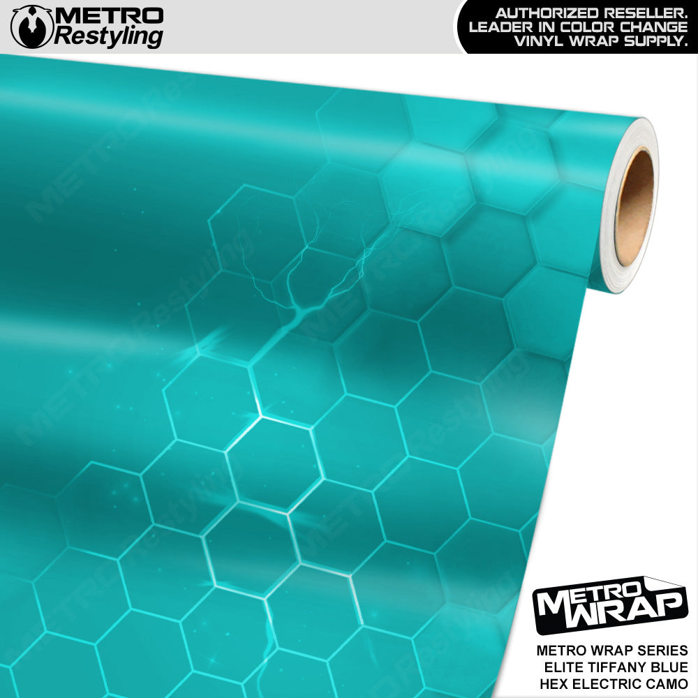 Metro Wrap Hex Electric Tiffany Blue Camouflage Vinyl Film