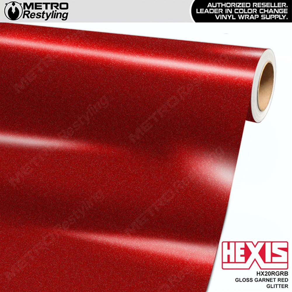 Hexis Gloss Garnet Red Glitter Vinyl Wrap