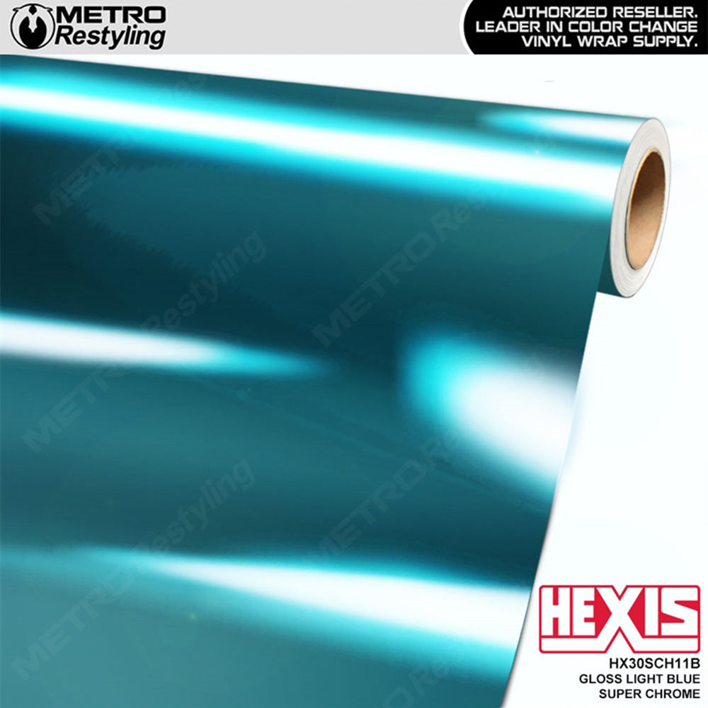 Hexis Gloss Light Blue Super Chrome Vinyl Wrap
