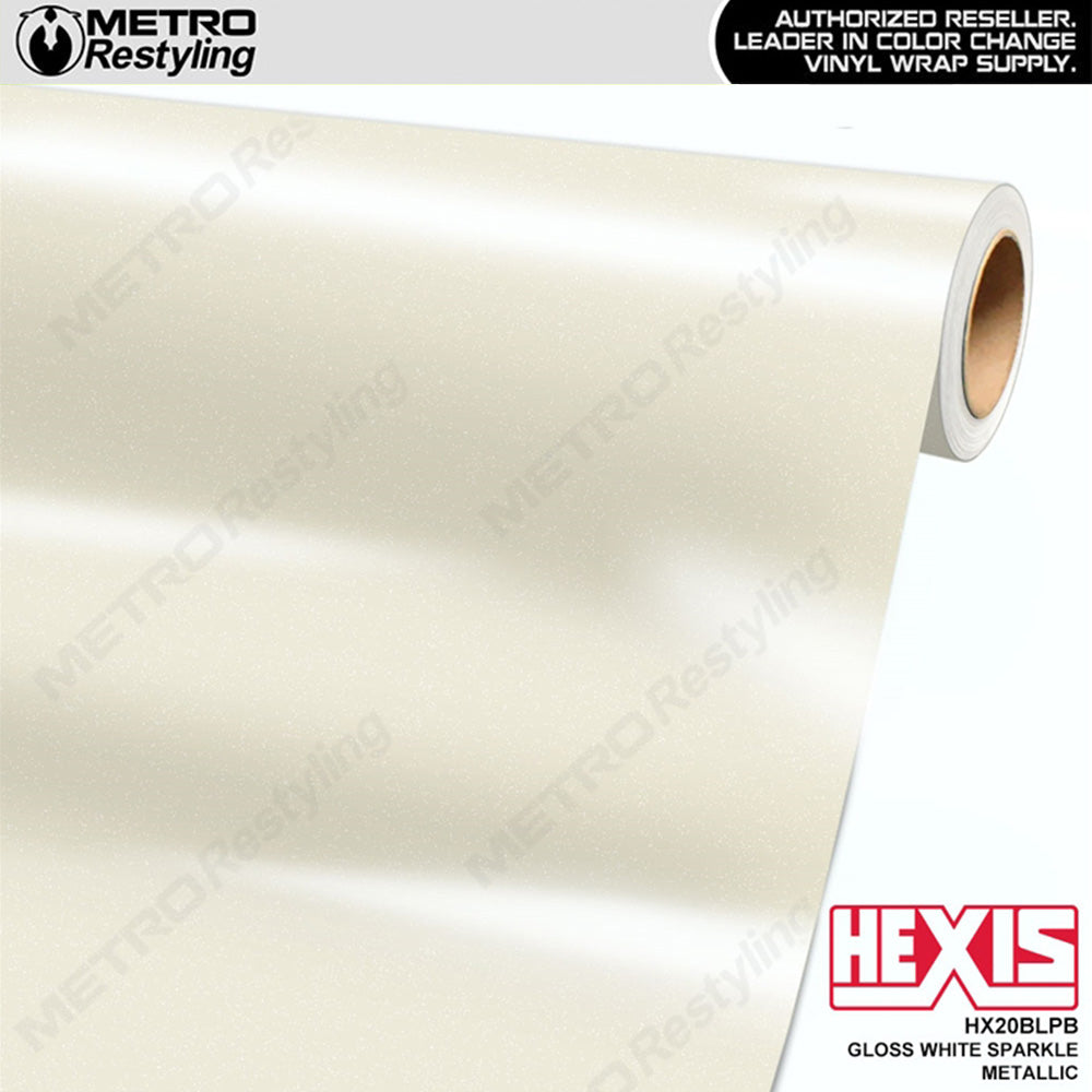 Hexis Gloss White Sparkle Metallic Vinyl Wrap