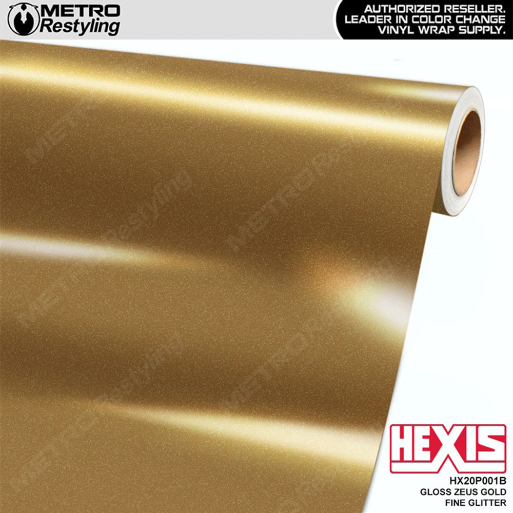 Hexis Gloss Zeus Gold Fine Glitter Vinyl Wrap