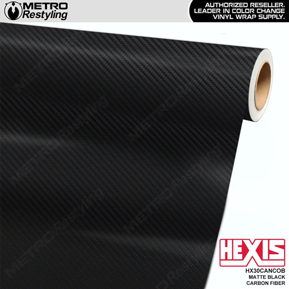 Hexis Matte Raven Black Carbon Fiber Vinyl Wrap