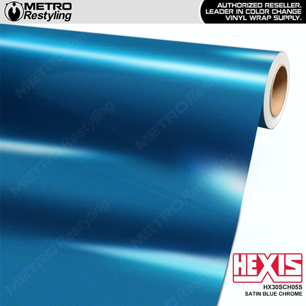 Hexis Satin Blue Super Chrome Vinyl Wrap