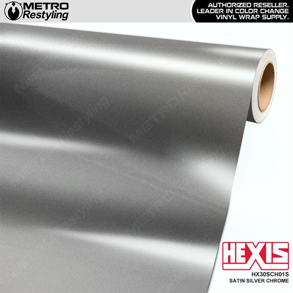 Hexis Satin Silver Super Chrome Vinyl Wrap