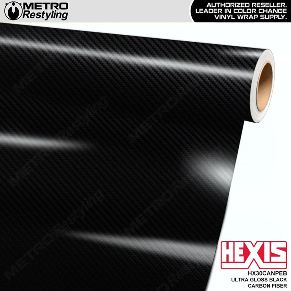 Hexis Ultra Gloss Petroleum Black Carbon Fiber Vinyl Wrap