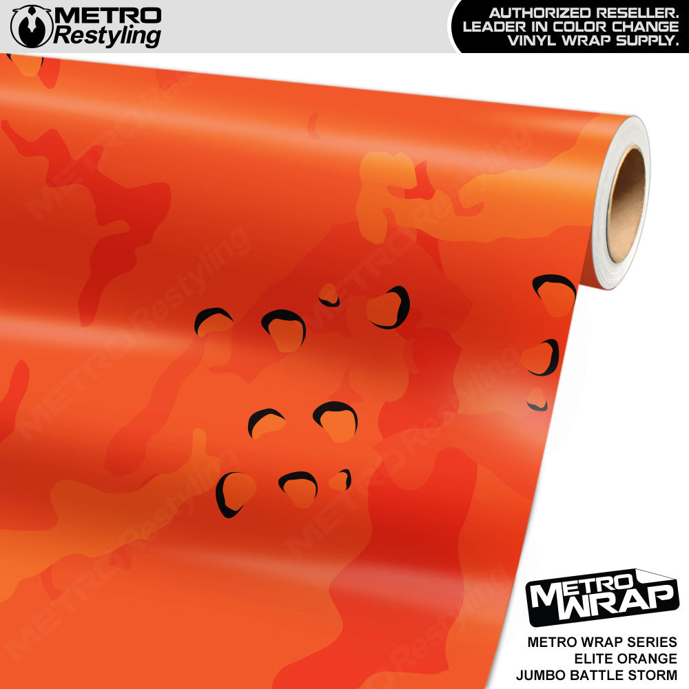 Metro Wrap Jumbo Battle Storm Elite Orange Camouflage Vinyl Film