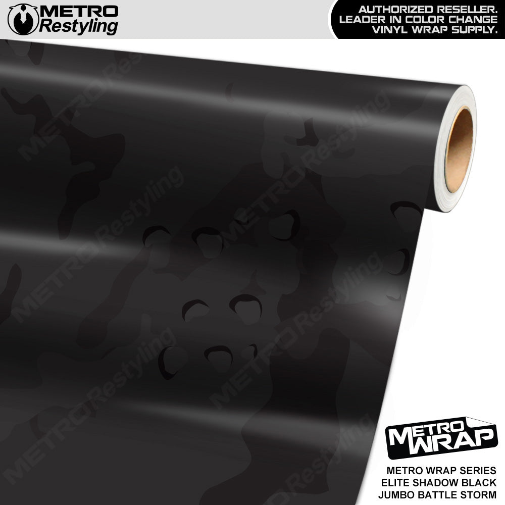 Metro Wrap Jumbo Battle Storm Elite Shadow Black Camouflage Vinyl Film
