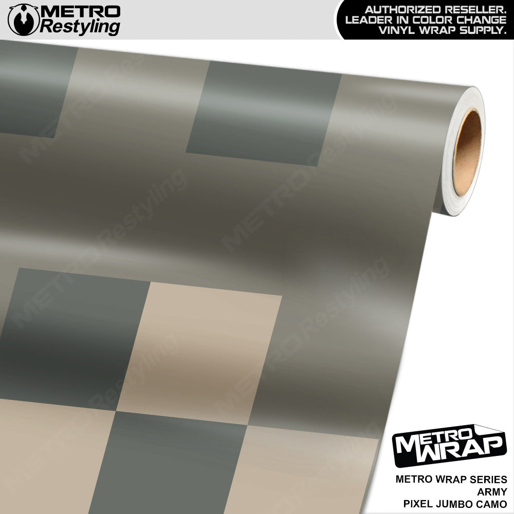 Metro Wrap Jumbo Pixel Army Camouflage Vinyl Film