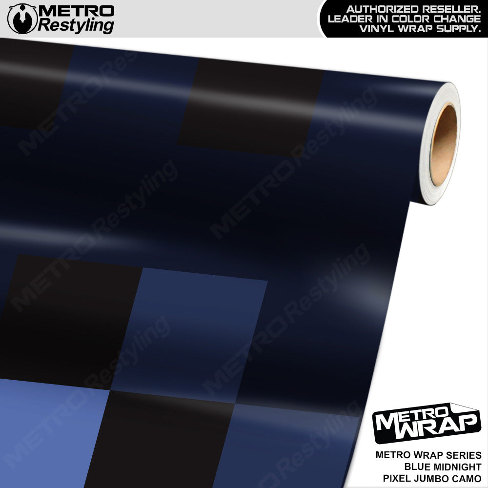 Metro Wrap Jumbo Pixel Blue Midnight Camouflage Vinyl Film