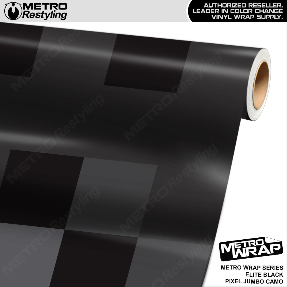 Metro Wrap Jumbo Pixel Elite Black Camouflage Vinyl Film