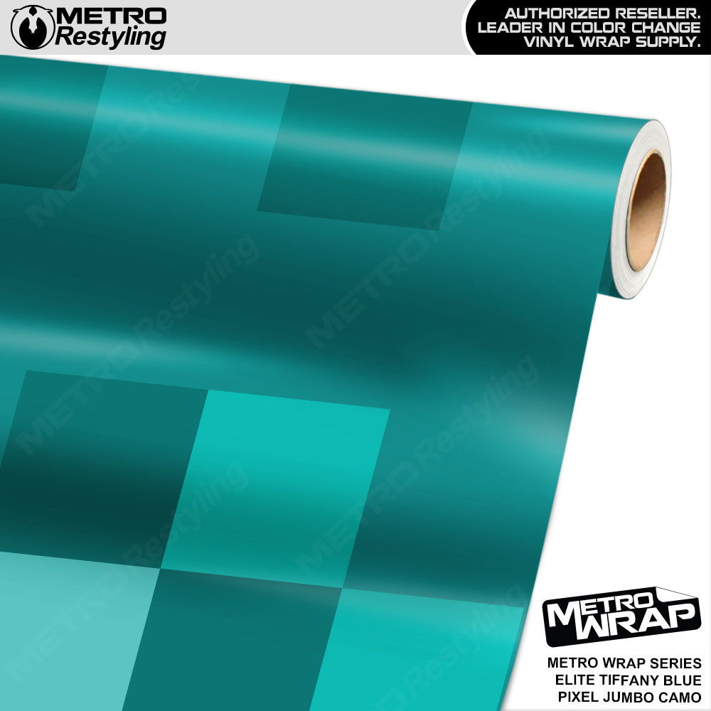Metro Wrap Jumbo Pixel Elite Tiffany Blue Camouflage Vinyl Film