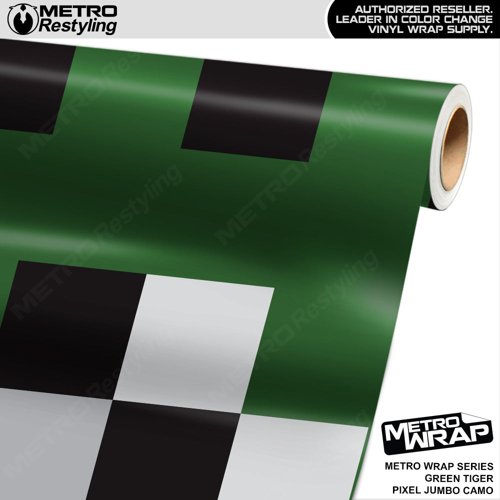 Metro Wrap Jumbo Pixel Green Tiger Camouflage Vinyl Film