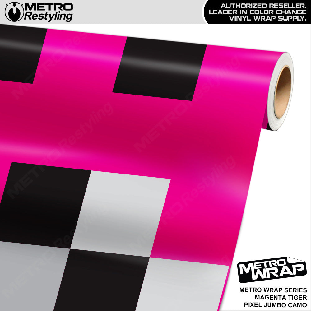 Metro Wrap Jumbo Pixel Magenta Tiger Camouflage Vinyl Film