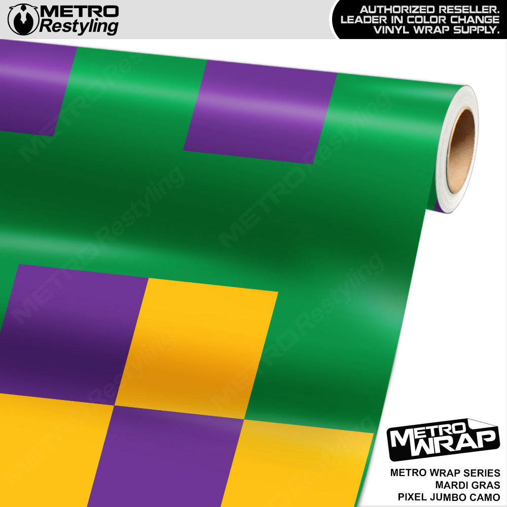 Metro Wrap Jumbo Pixel Mardi Gras Camouflage Vinyl Film