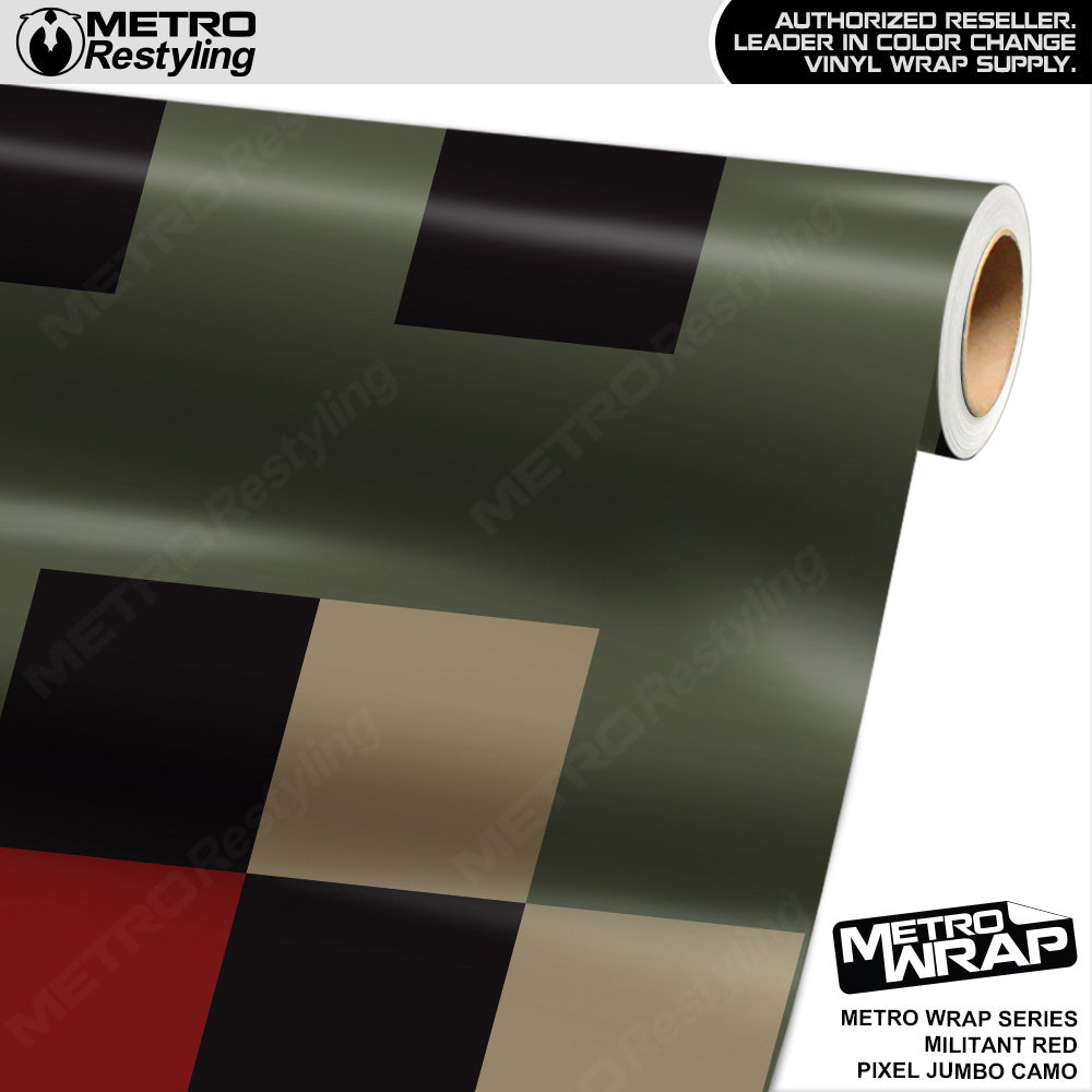 Metro Wrap Jumbo Pixel Militant Red Camouflage Vinyl Film