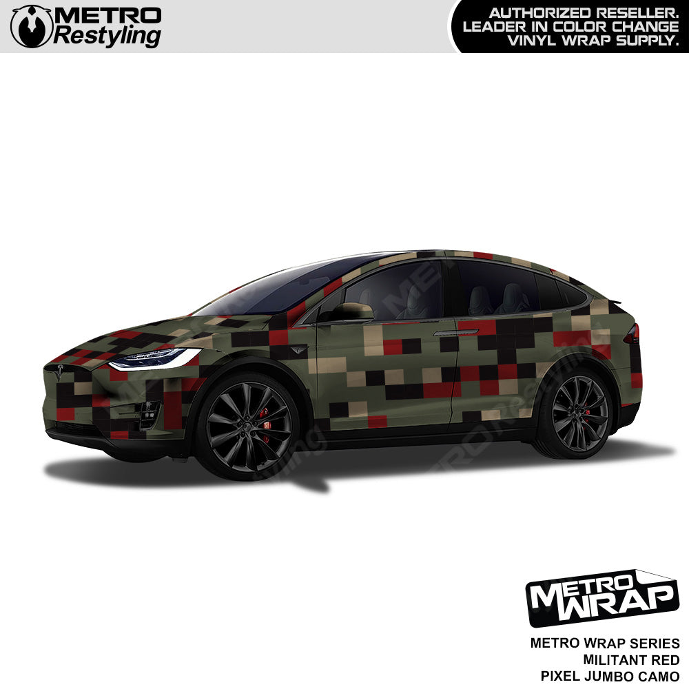 Metro Wrap Jumbo Pixel Militant Red Camouflage Vinyl Film