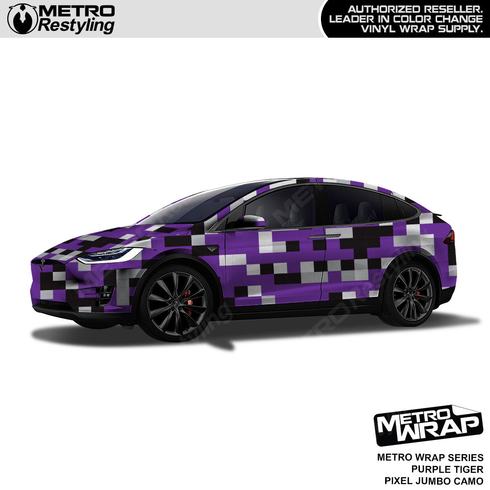 Metro Wrap Jumbo Pixel Purple Tiger Camouflage Vinyl Film